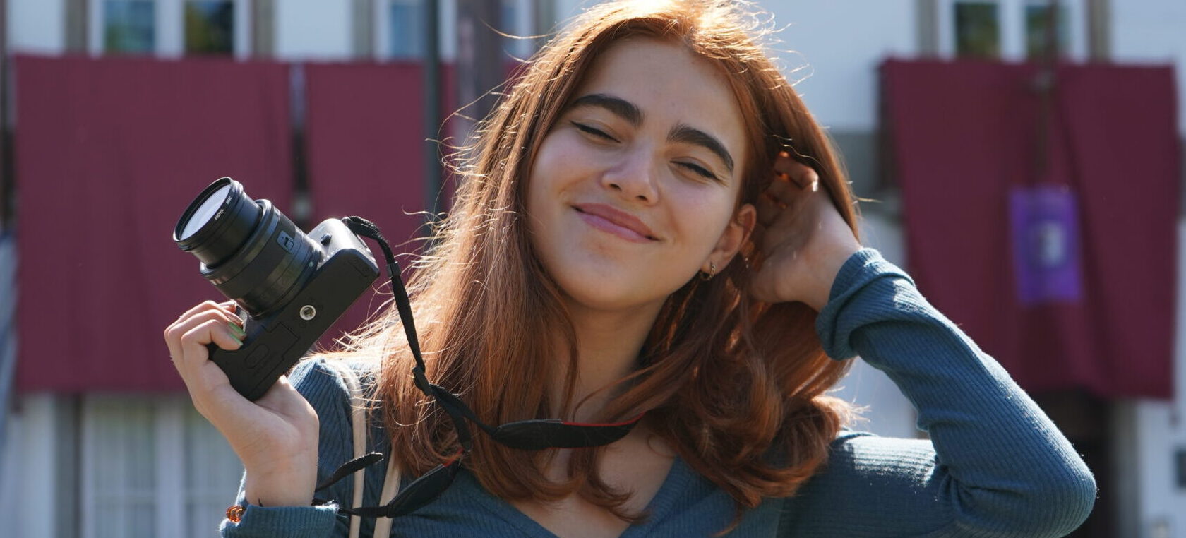 F Sofia Leite captando imagens para um novo portfólio audiovisual